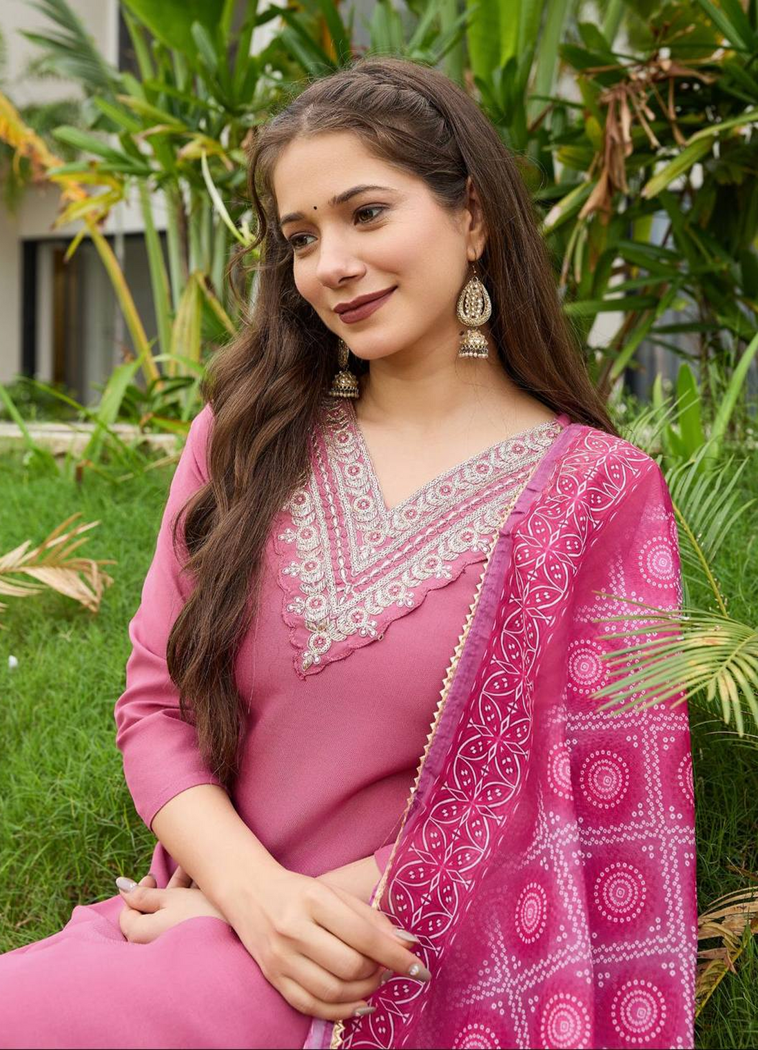 Medha – Women's Rayon Embroidered Straight Kurta Set With Pant & Dupatta