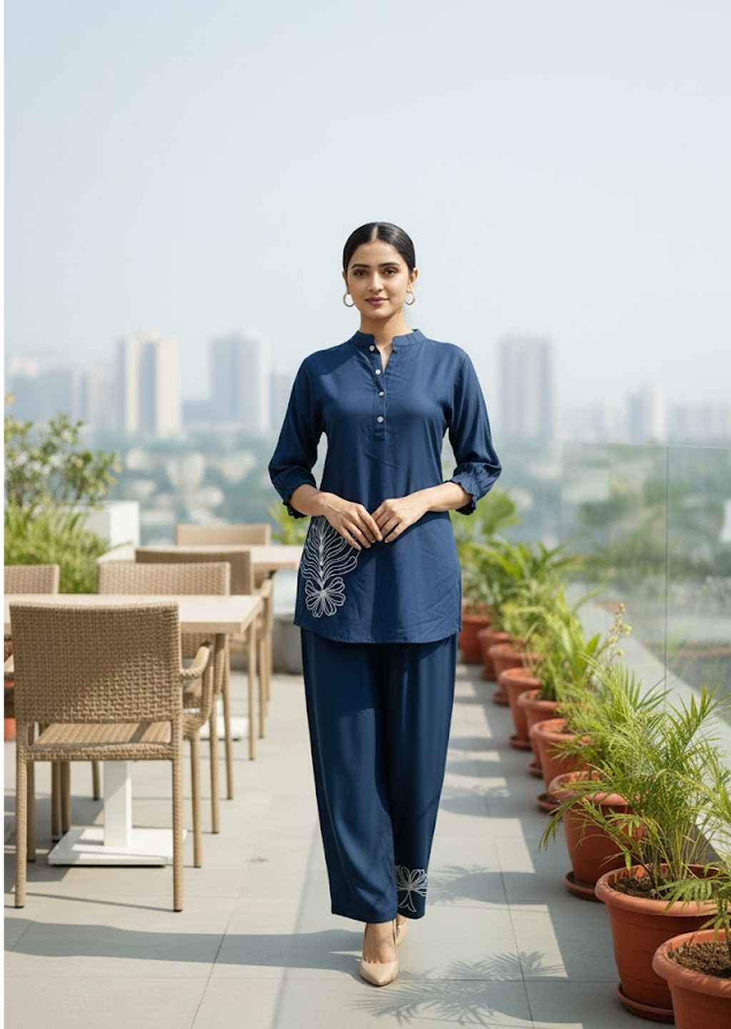 Rayon Embroidered Co-ord Set for Women – Stylish & Comfortable Summer Wear