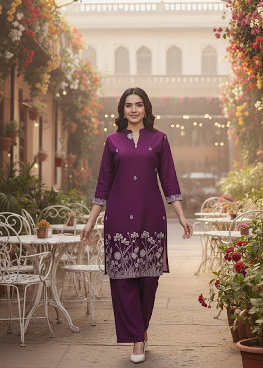 Rayon Embroidered Co-ord Set for Women – Comfortable & Stylish Summer Wear