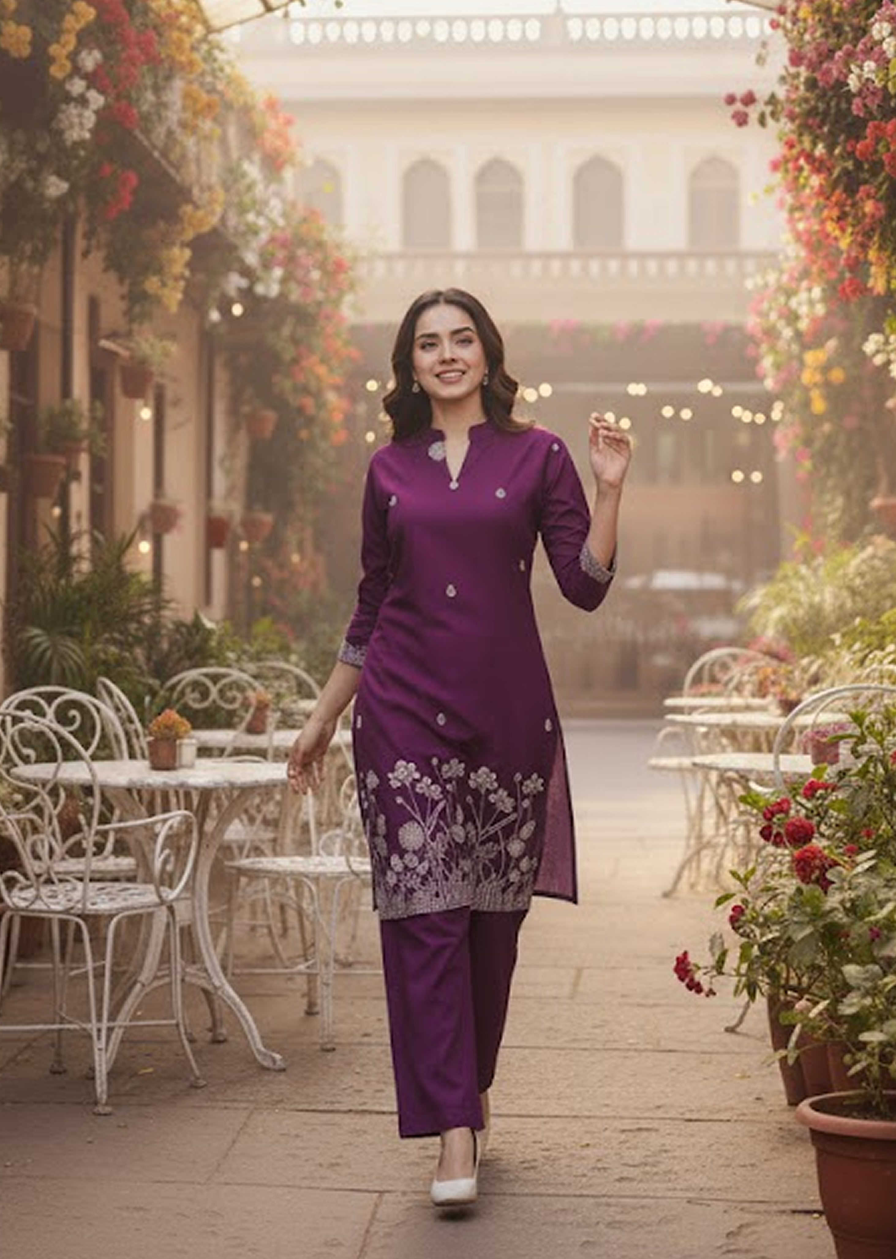 Rayon Embroidered Co-ord Set for Women – Comfortable & Stylish Summer Wear