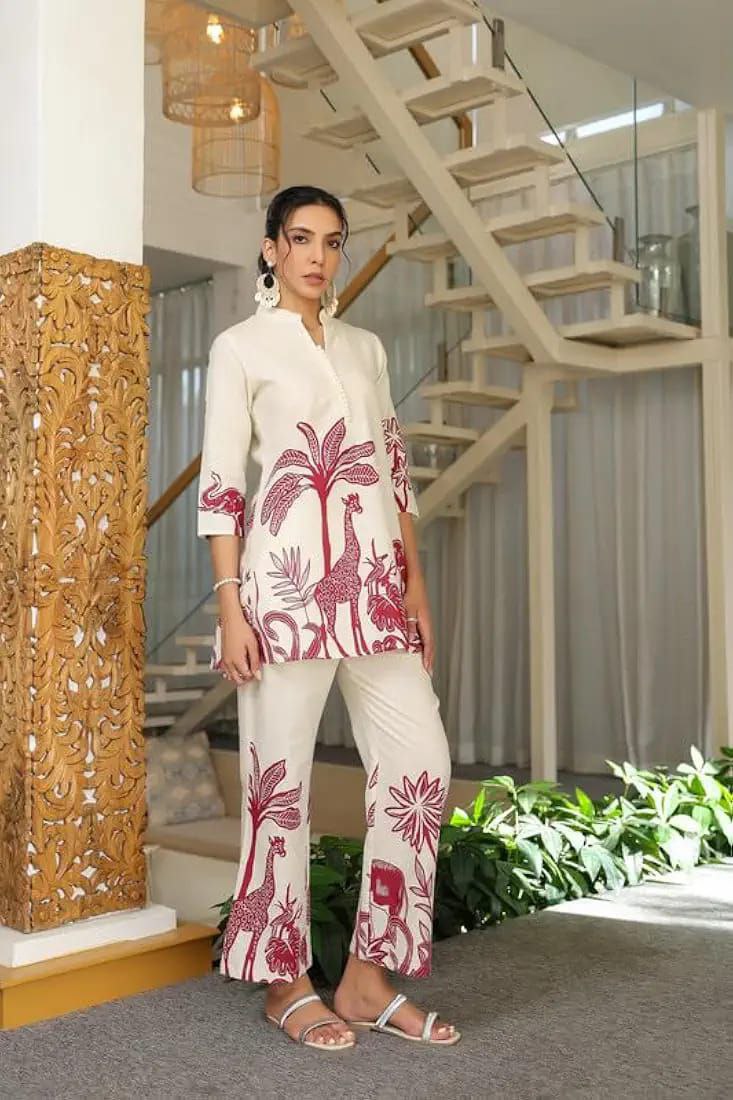 🤍 Premium  Banzaran Malai Satin Silk Co-Ord Set | Elegant Digital Print 🤍