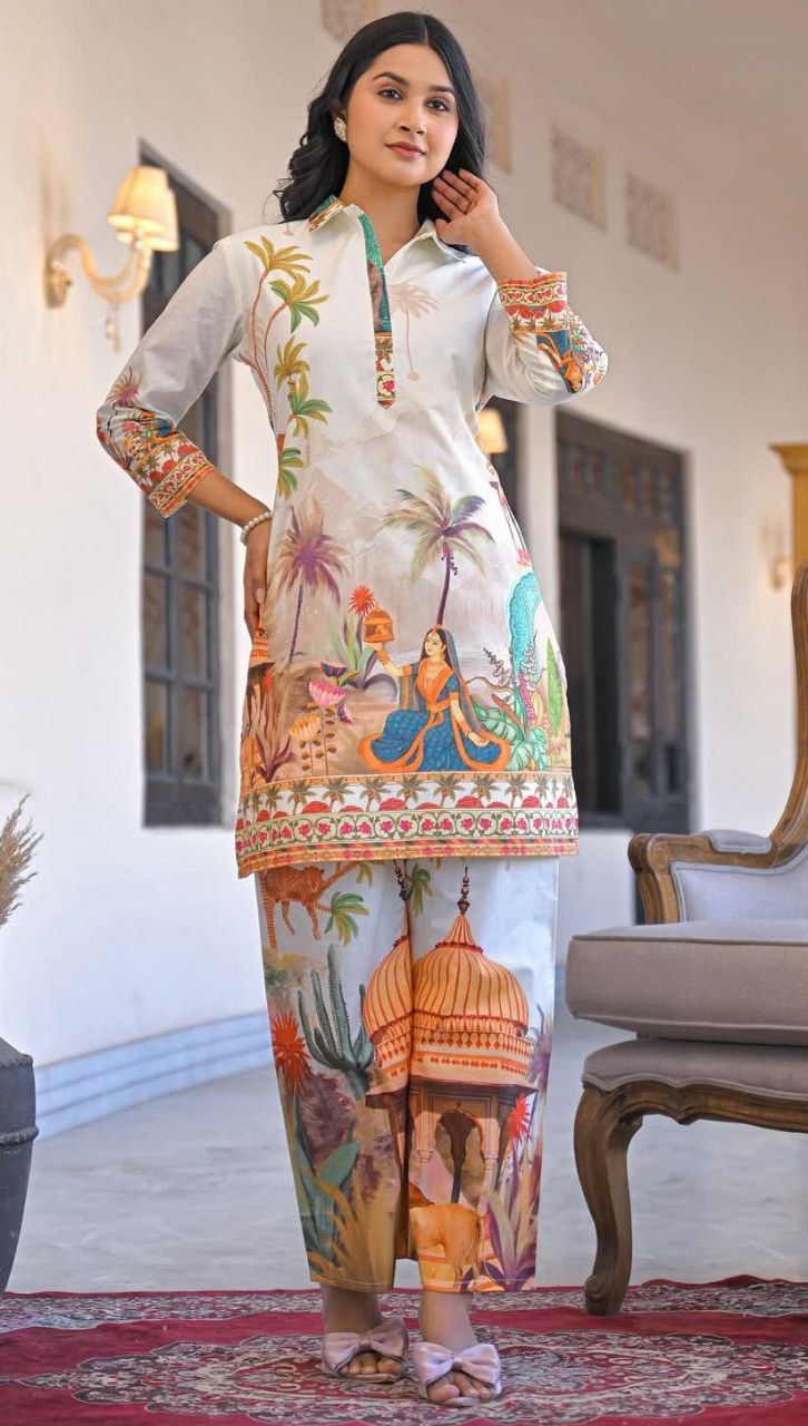 🌸 Premium Digital Print Banzarn Co-Ord Set – Soft Cotton | Stylish & Comfortable 🌸