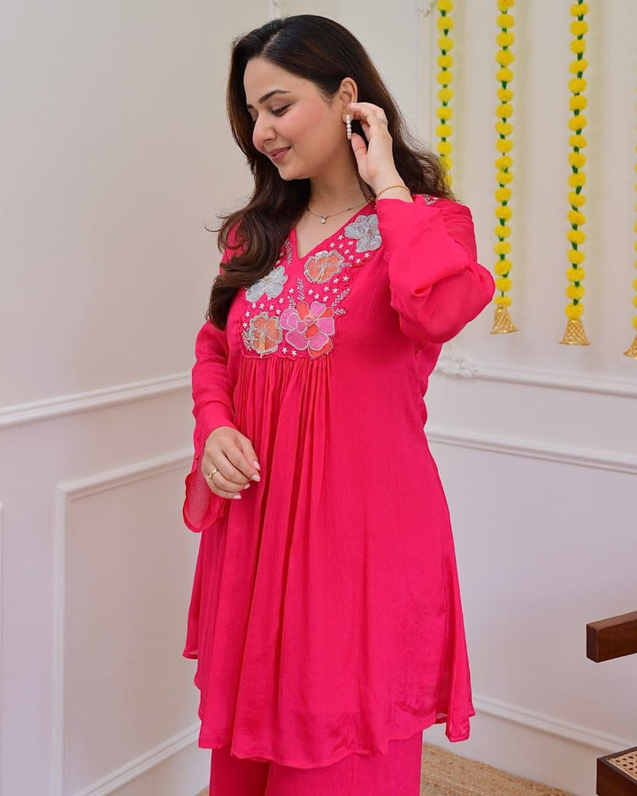 Designer Banzaran Festive & Party Wear Georgette Embroidered Co-Ord Set for Women