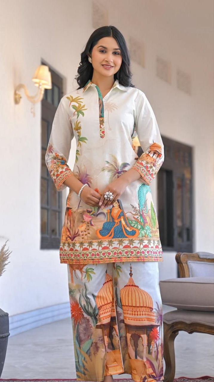 🌸 Premium Digital Print Banzarn Co-Ord Set – Soft Cotton | Stylish & Comfortable 🌸