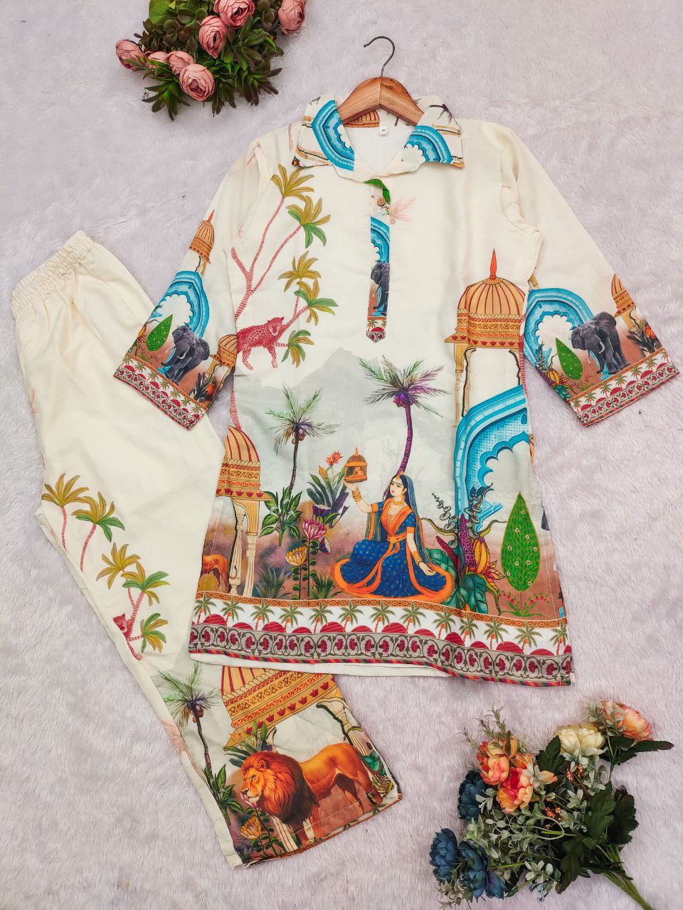 🌸 Premium Digital Print Banzarn Co-Ord Set – Soft Cotton | Stylish & Comfortable 🌸