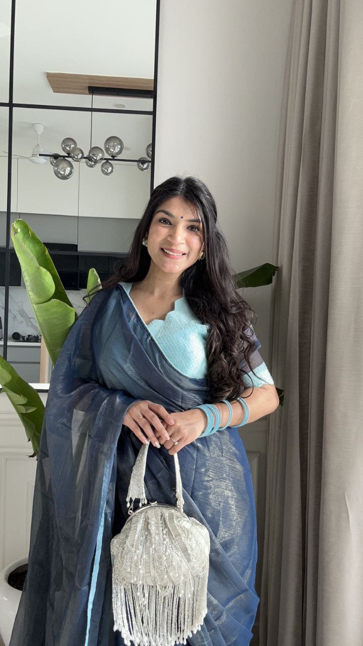 Premium Banzaran Gold Coin Fabric Saree With Heavy Zalar, Designer Pattern & Georgette Blouse