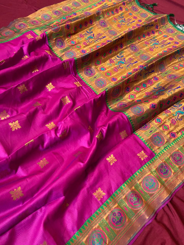 Premium Soft Banzaran Paithani Silk Saree with Beautiful Zari Weaving