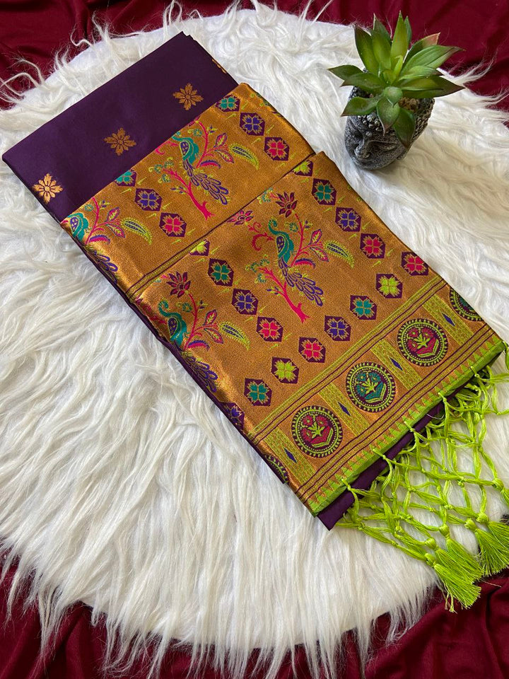 Premium Soft Banzaran Paithani Silk Saree with Beautiful Zari Weaving