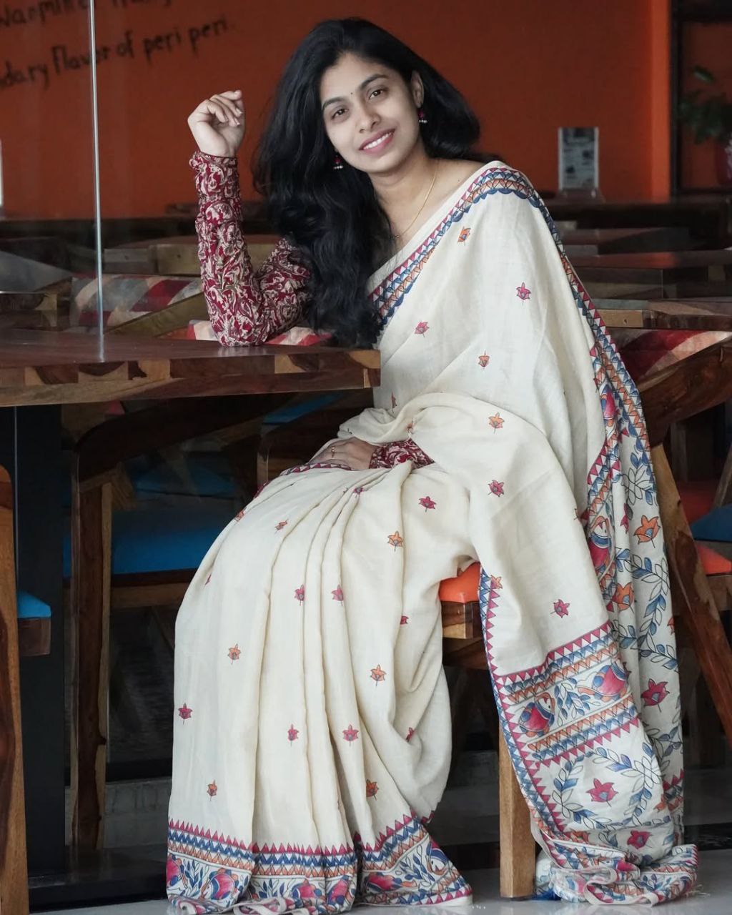 Pure Linen Cotton Saree – Ultra HD Digital Print & Zalar-BANZARAN