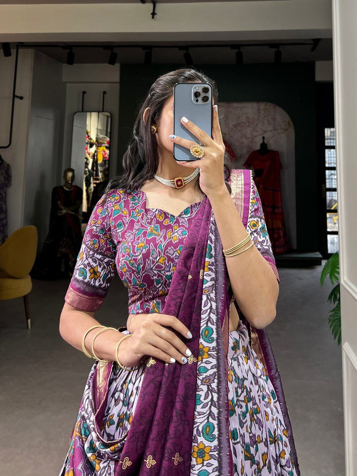 Contemporary yet classic, Be thecenter of attention with this Tussar silk Lehenga