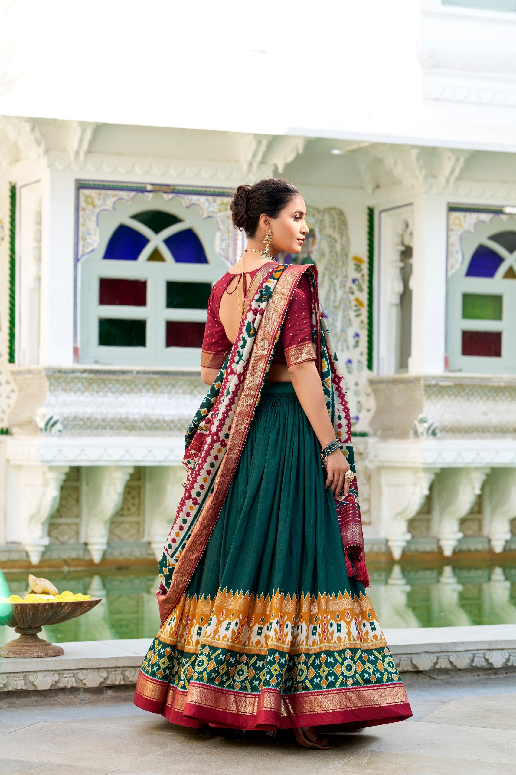 Elegant Floral Printed Tussar Silk Lehenga Choli for Celebrations