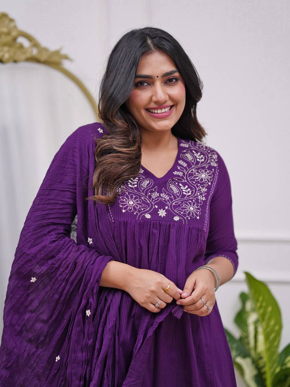 💜 New Catalog Launch – Women’s Rayon Banzaran Embroidered Flared Kurta Set