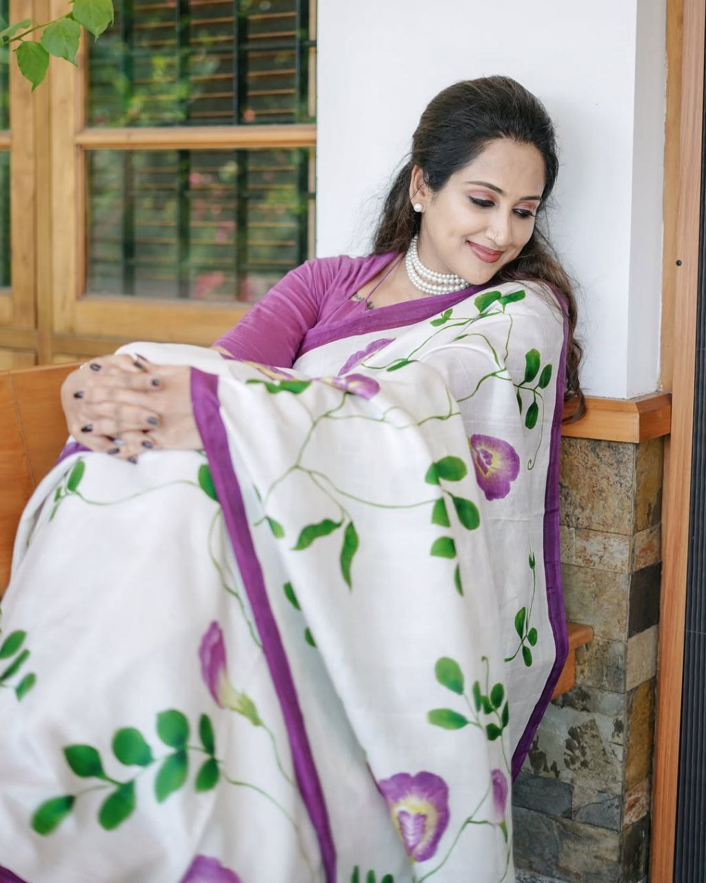 Elegant Linen Cotton Printed Saree with Premium Wax Finish & Zalar Detailing-BANZARAN
