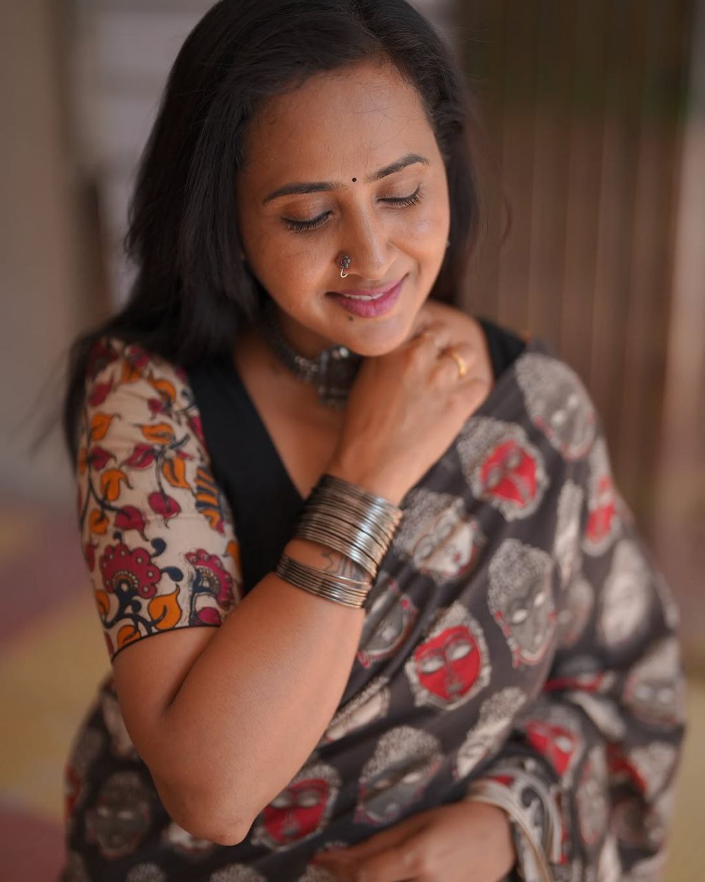 Pure Linen Cotton Banzaran Saree – Ultra HD Digital Print, Handmade Zalar, Soft Linen Blouse