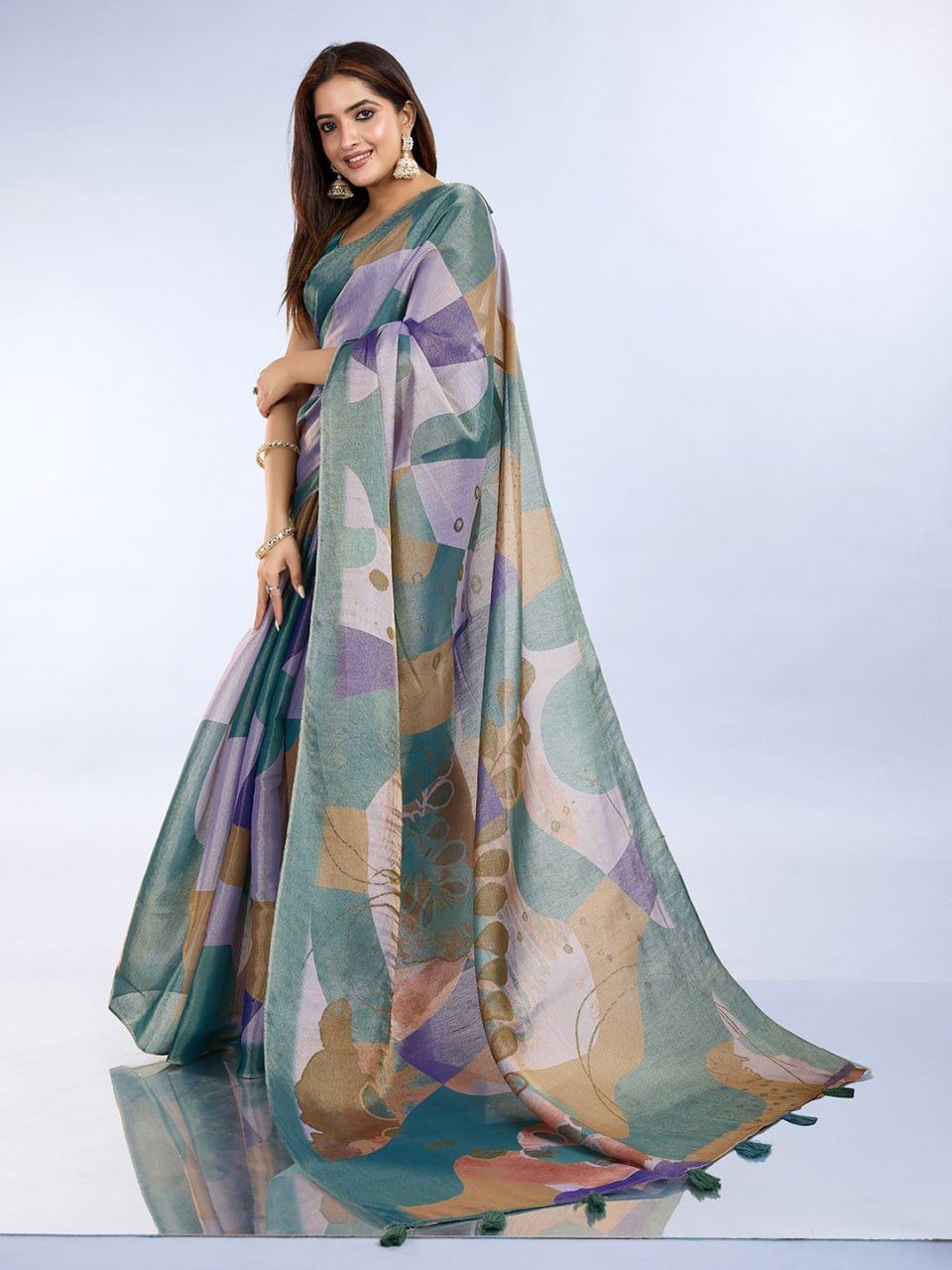Abstract Print Erode Anmol Silk Saree