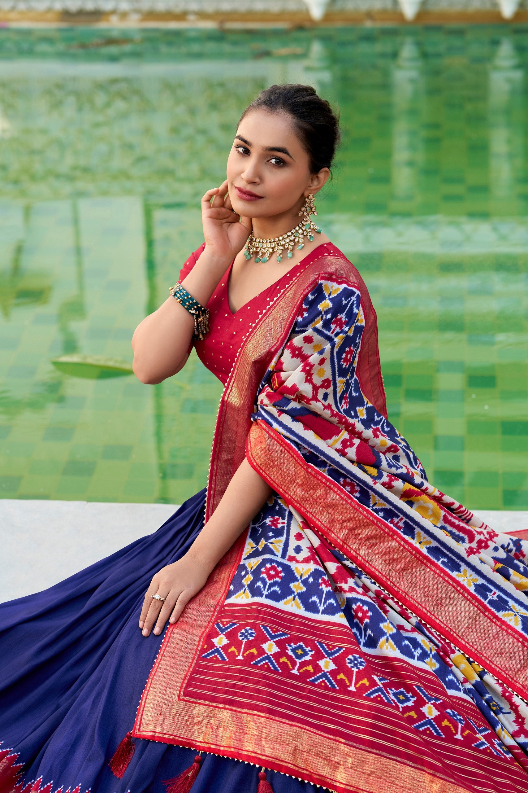 Festive Wear Tussar Silk Lehenga Choli with Gotta Patti Dupatta