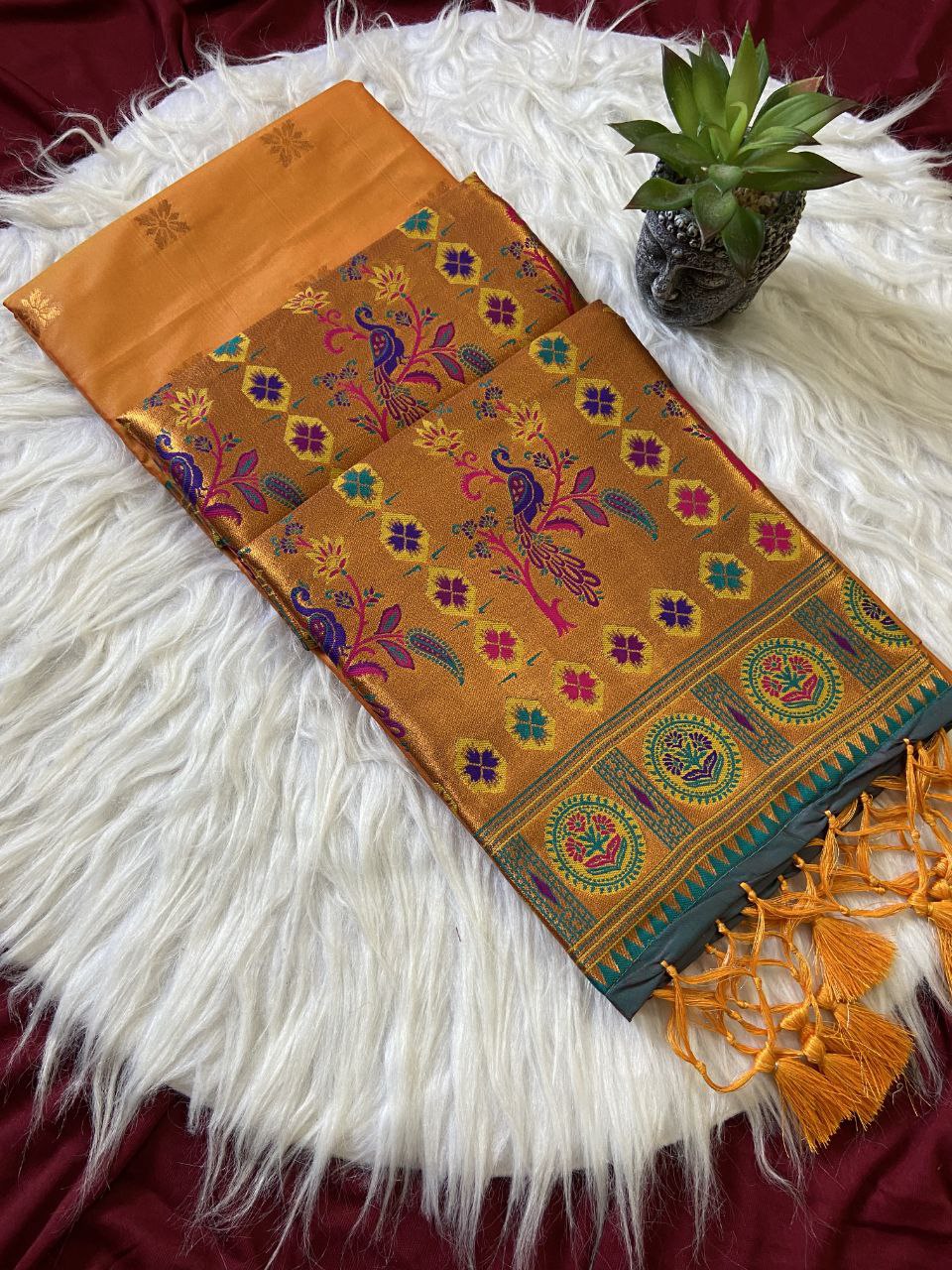 Premium Soft Banzaran Paithani Silk Saree with Beautiful Zari Weaving