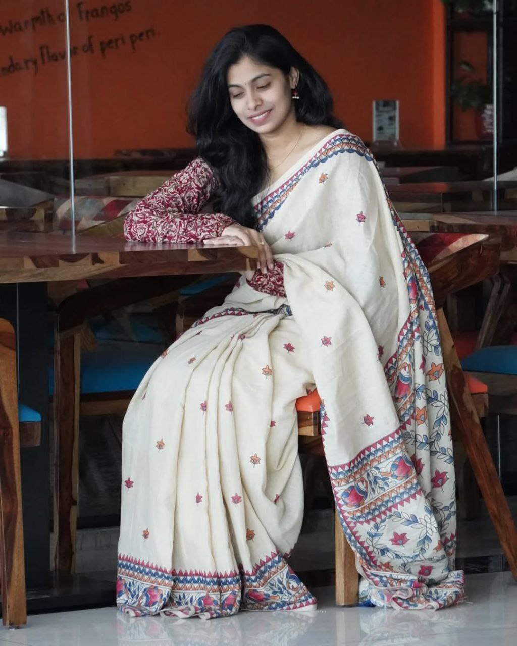 Pure Linen Cotton Saree – Ultra HD Digital Print & Zalar-BANZARAN