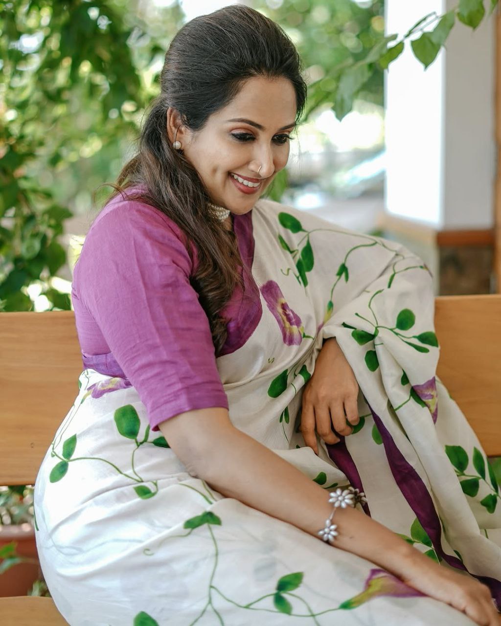 Elegant Linen Cotton Printed Saree with Premium Wax Finish & Zalar Detailing-BANZARAN