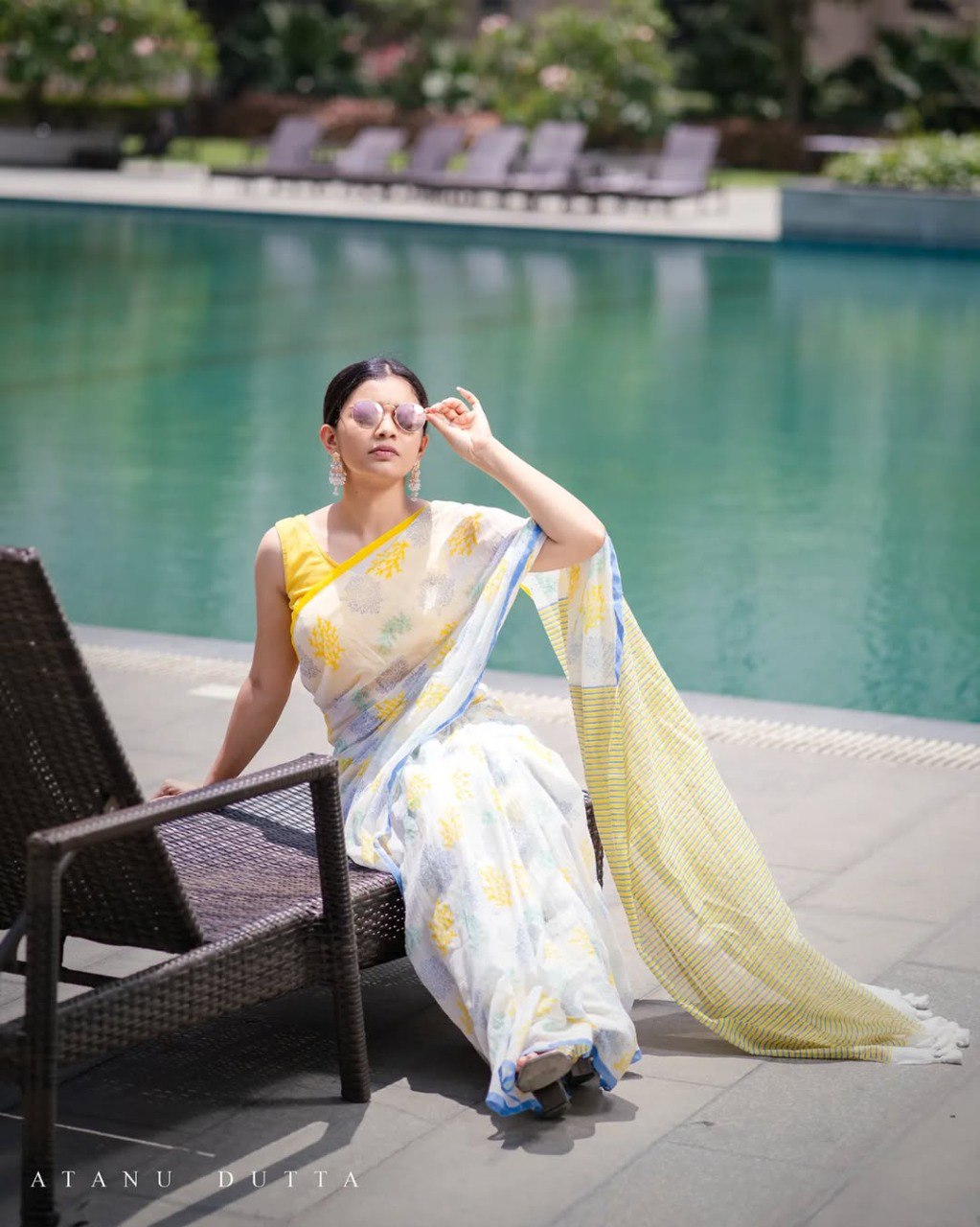 Banzaran Premium Linen Cotton Saree – Daily Wear Digital Print Saree for Women