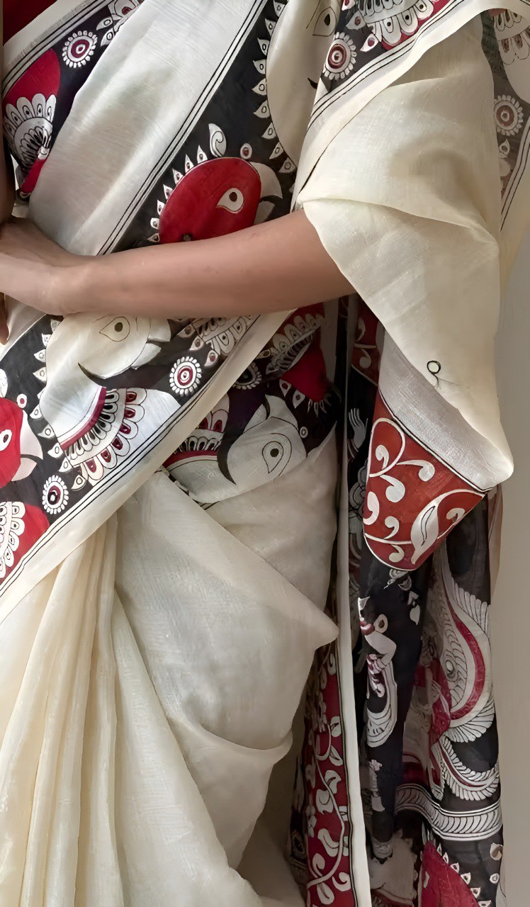 Beautiful Ultra HD Ink high quality Digital printing with wax finishing in saree