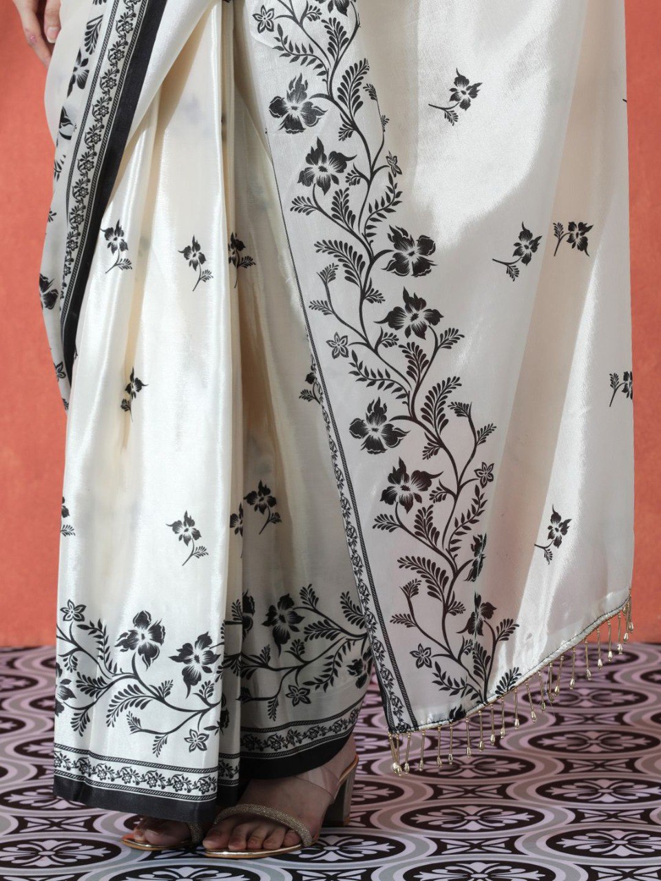 Pure Banzaran  Gajri Silk Linen Cotton Digital Print Saree
