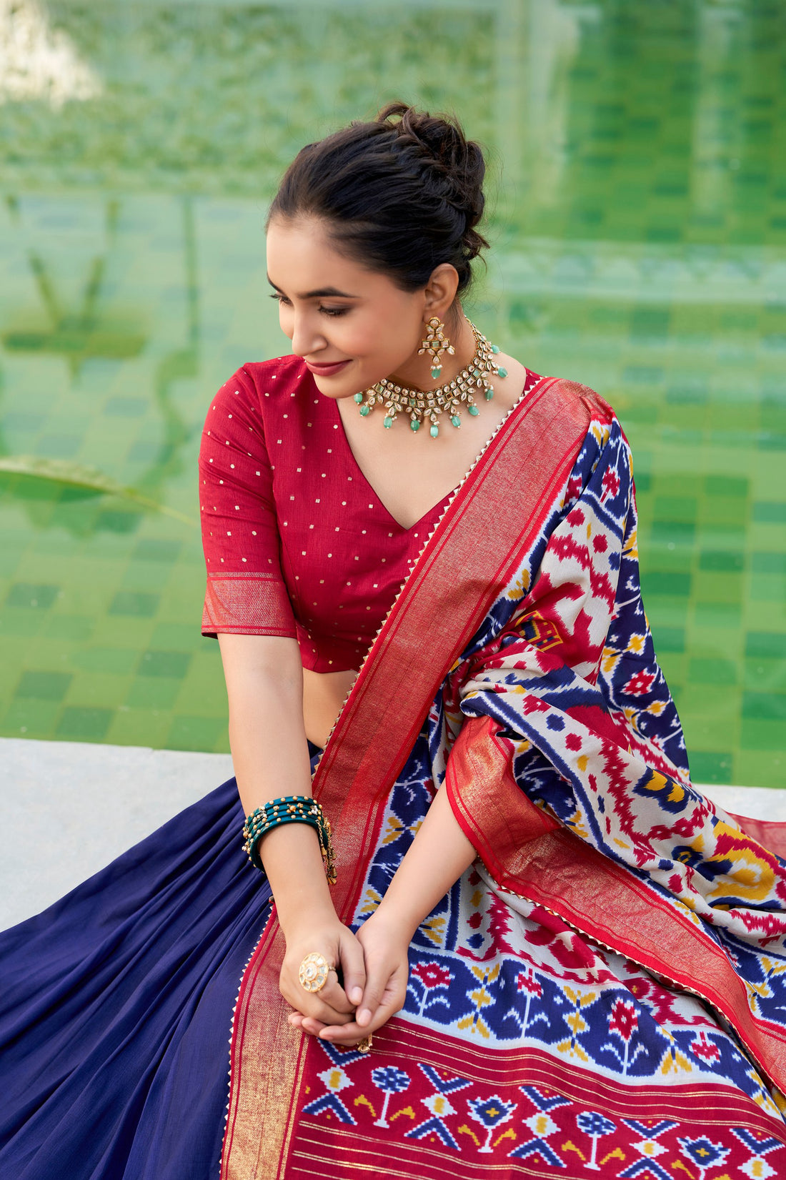 Festive Wear Tussar Silk Lehenga Choli with Gotta Patti Dupatta