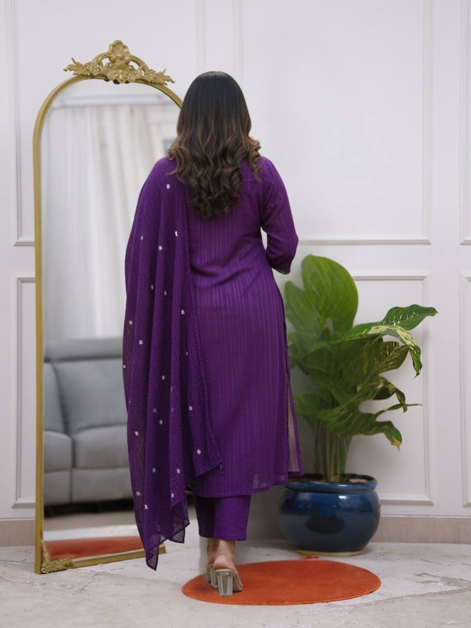 💜 New Catalog Launch – Women’s Rayon Banzaran Embroidered Flared Kurta Set