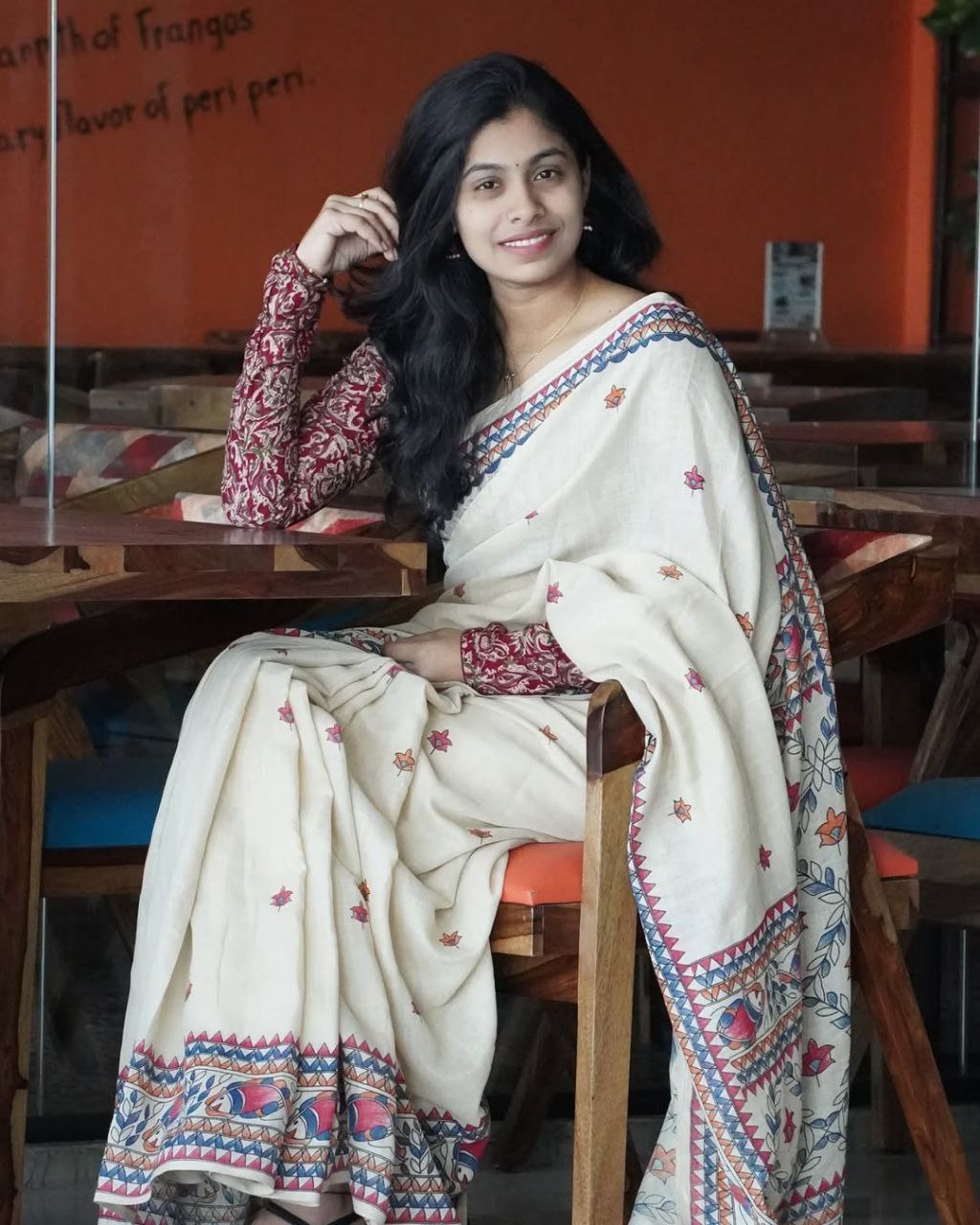 Pure Linen Cotton Saree – Ultra HD Digital Print & Zalar-BANZARAN