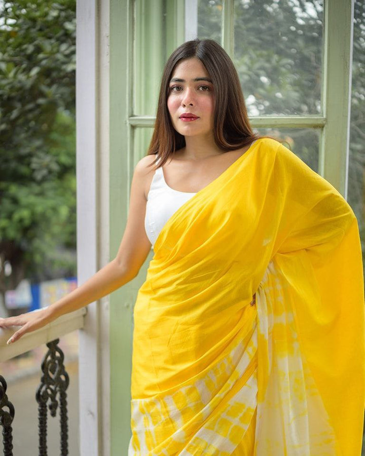 Banzaran Linen Cotton Saree with Ultra HD Digital Print & Handmade Zalar Detailing