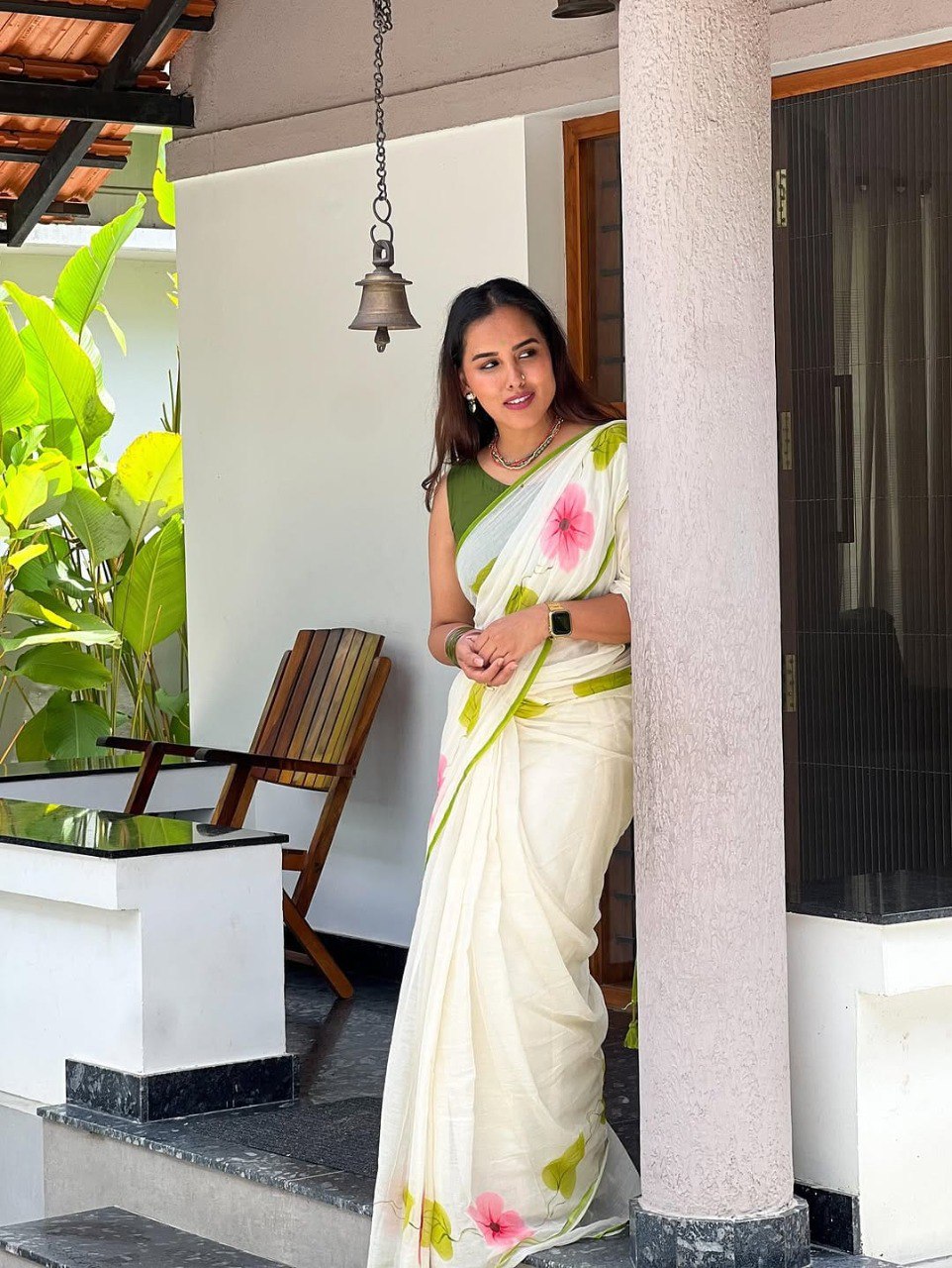 Beautiful Banzaran Ultra HD Ink high quality Digital printing with wax finishing in saree