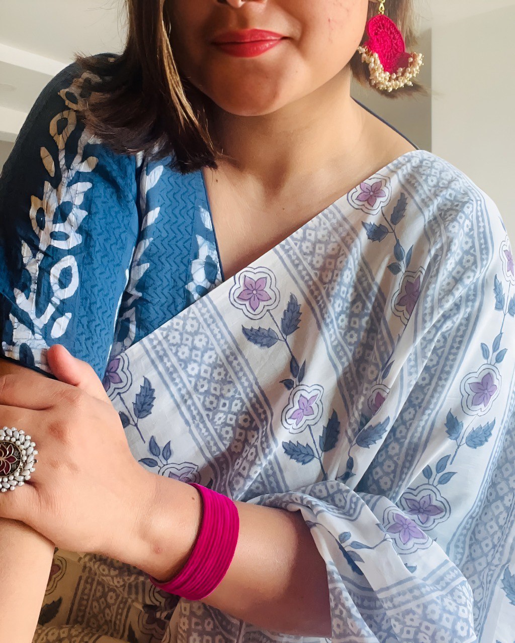 Beautiful Ultra HD Ink high quality Digital printing with wax finishing in Banzaran saree