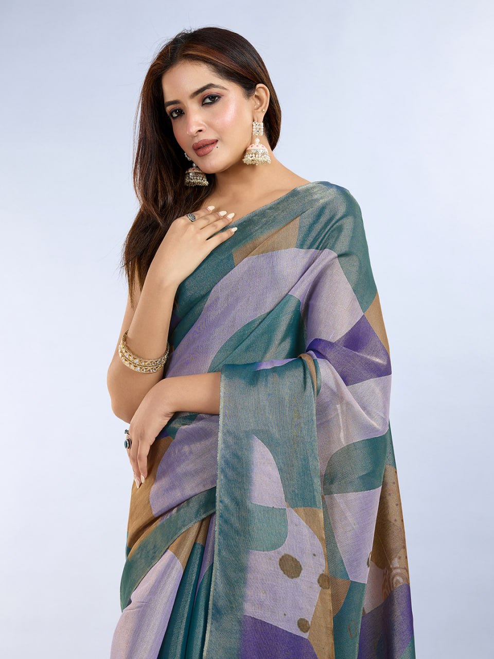 Abstract Print Erode Anmol Silk Saree