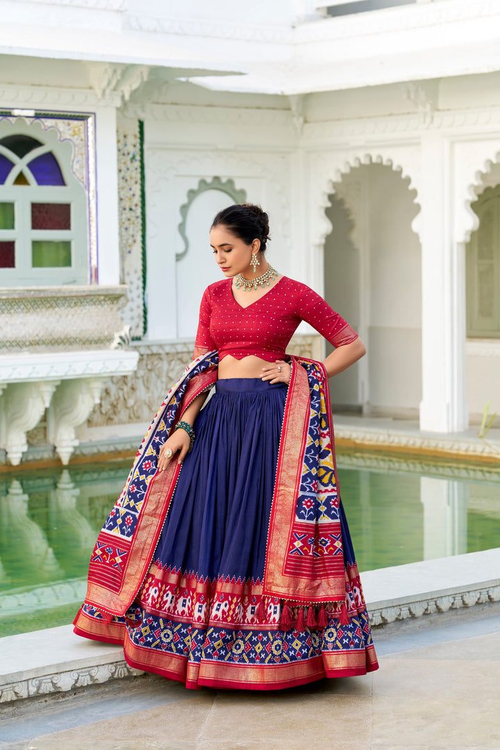 Festive Wear Tussar Silk Lehenga Choli with Gotta Patti Dupatta