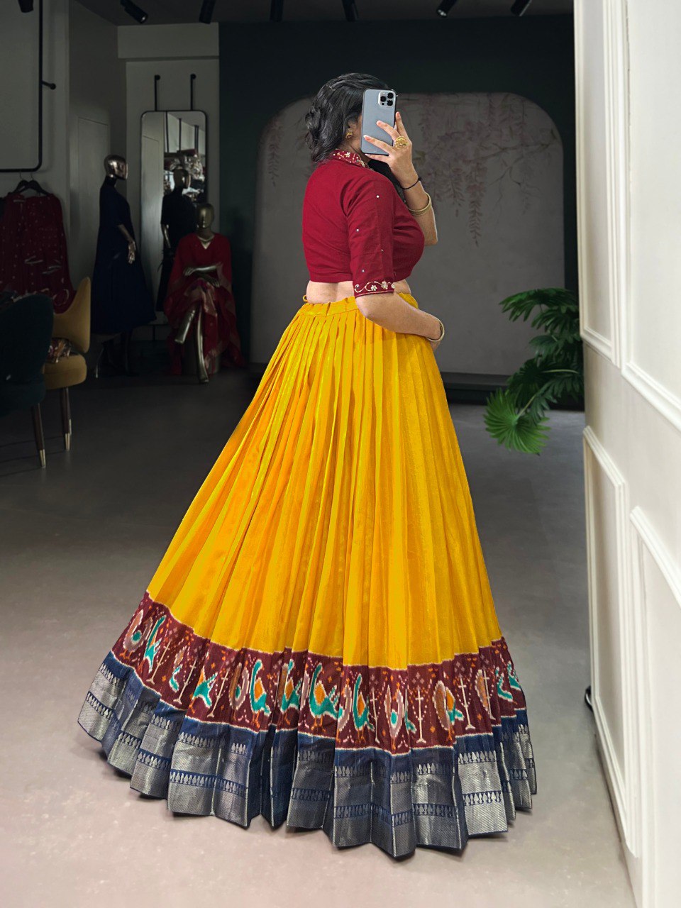 Printed Zari Weaving Lehenga with Handwork Stitched Blouse – Ready to Wear