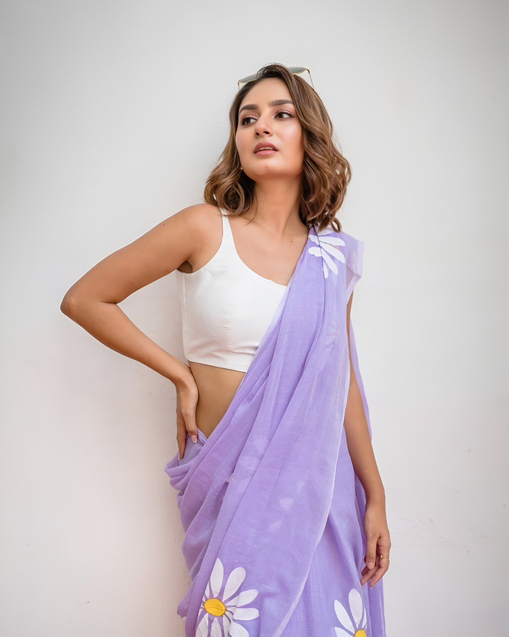 Soft Linen Cotton Saree with Premium Wax-Finish Digital Print & Zalar Edging
