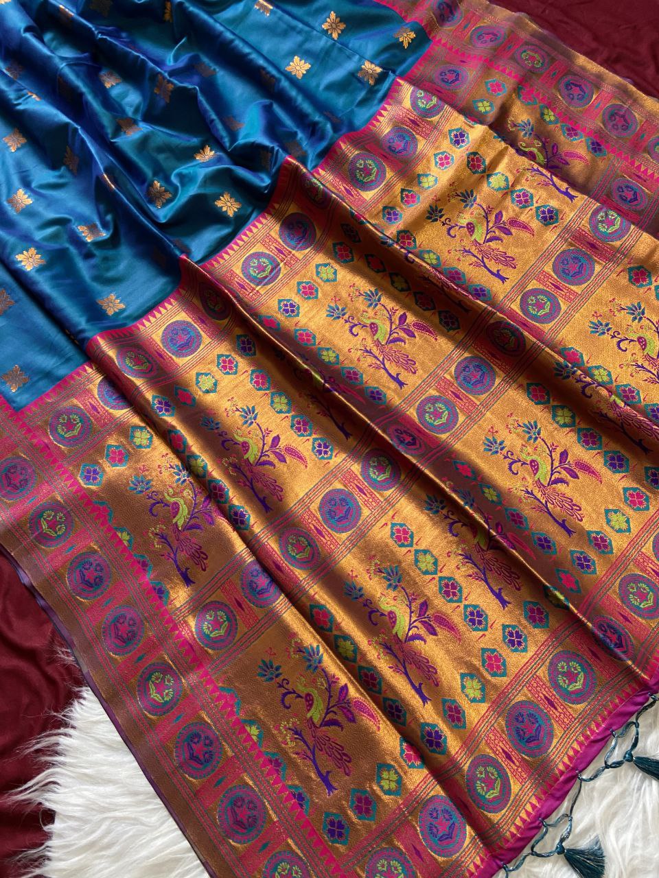 Premium Soft Banzaran Paithani Silk Saree with Beautiful Zari Weaving