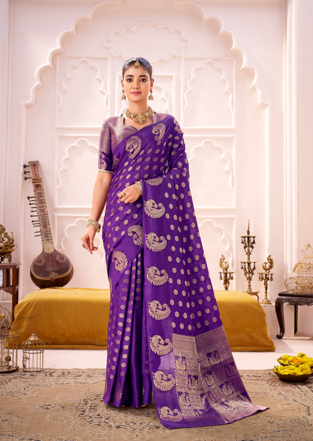 💖 Banzaran Special Saraswati Collection – Premium Roop Silk Saree with Zari Weaving