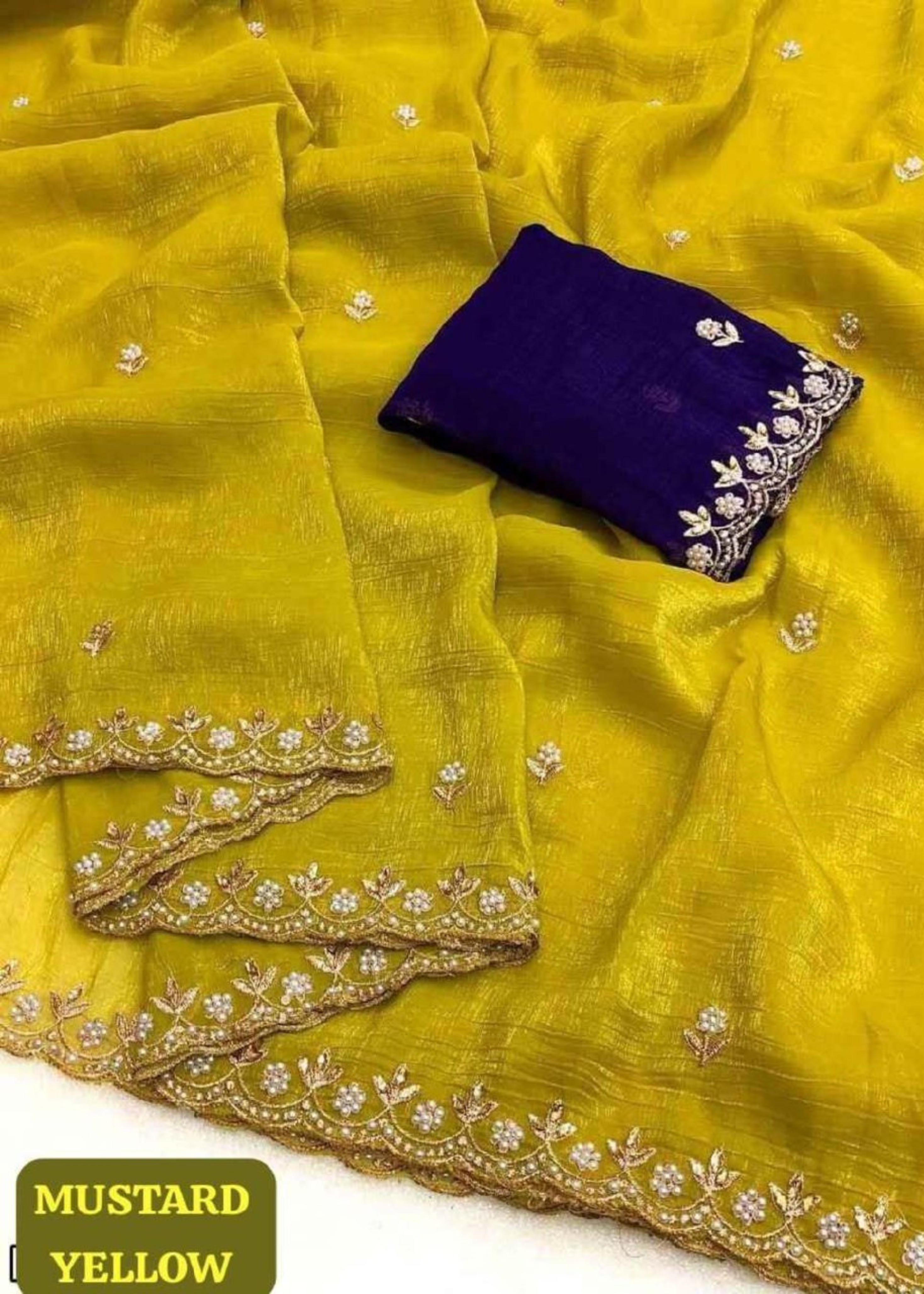 Designer Freehand Embroidered Saree