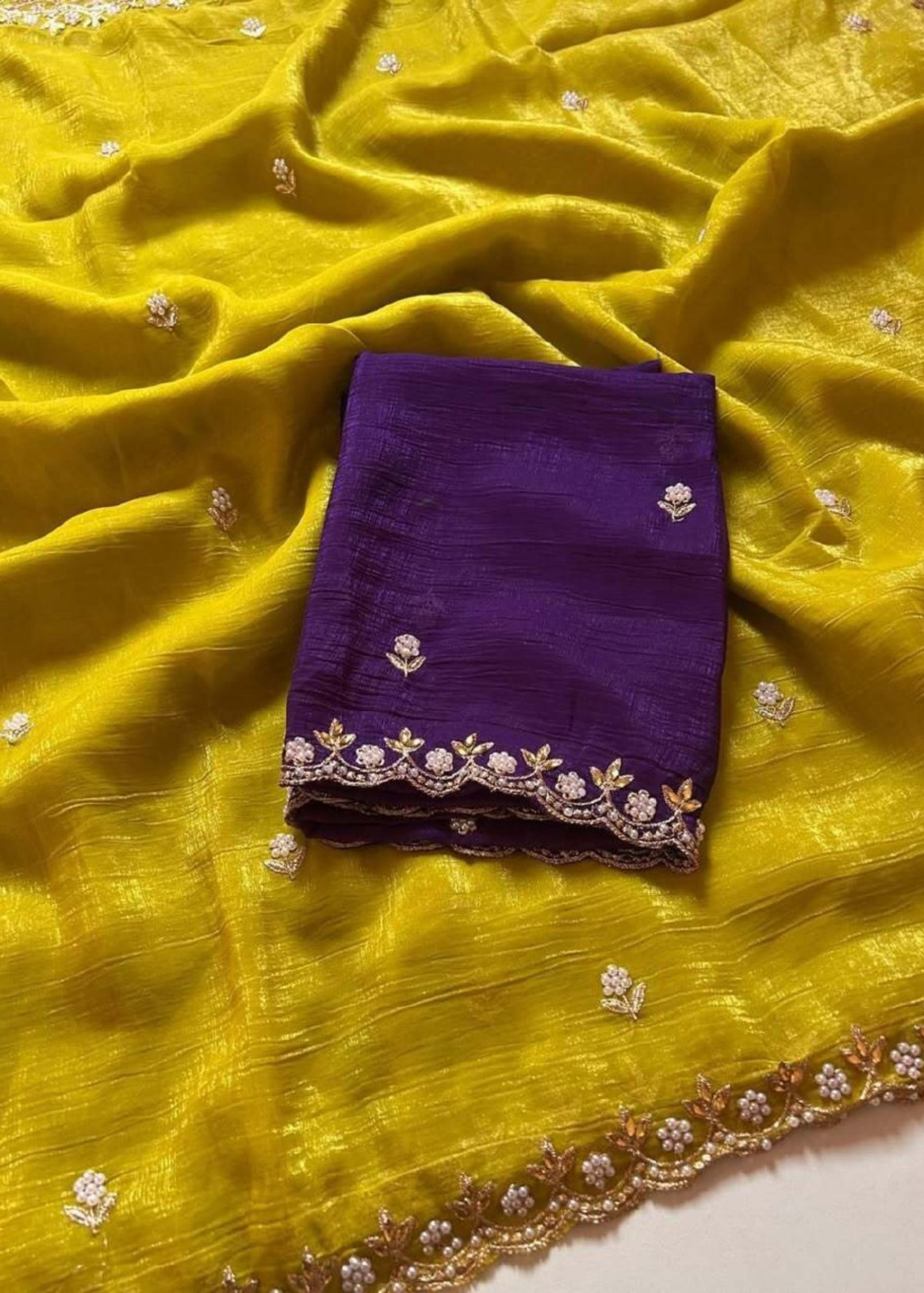 Designer Freehand Embroidered Saree