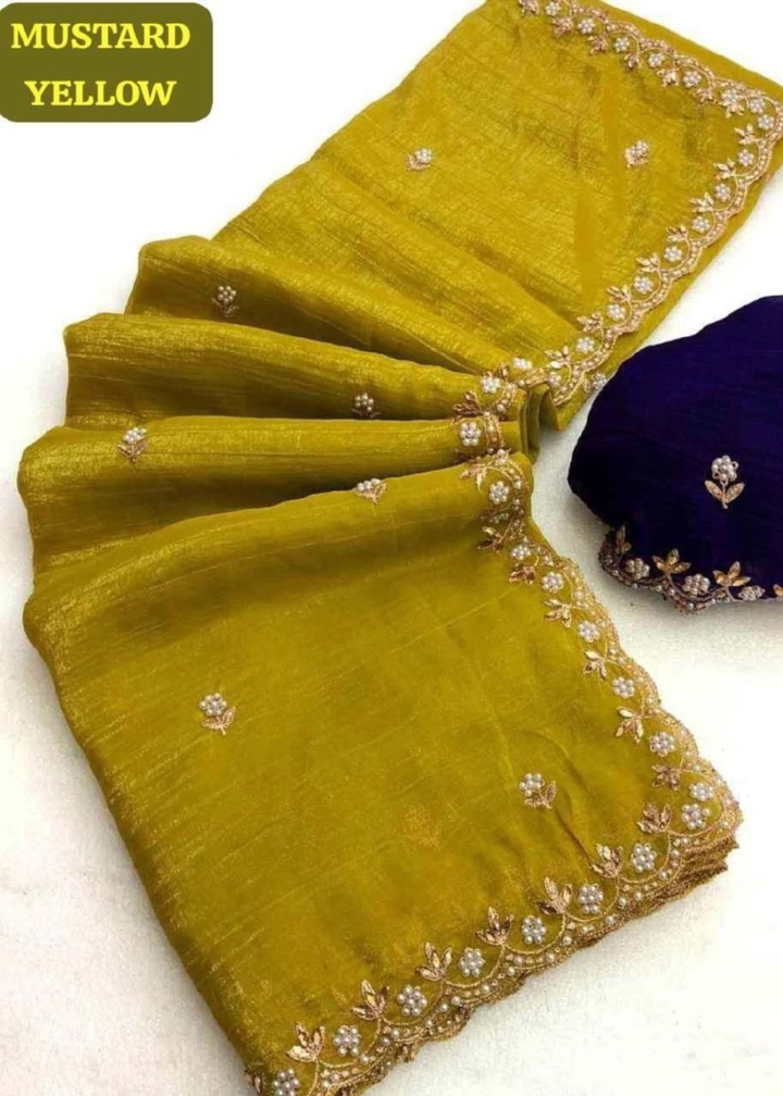 Designer Freehand Embroidered Saree