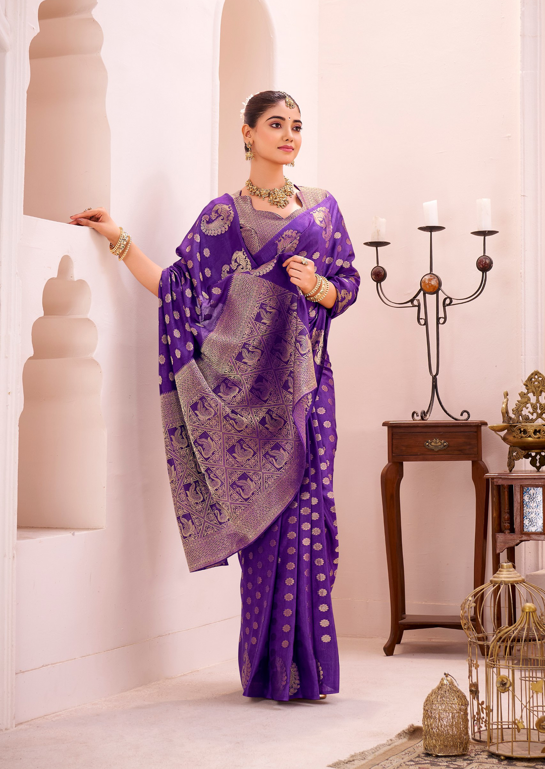 💖 Banzaran Special Saraswati Collection – Premium Roop Silk Saree with Zari Weaving