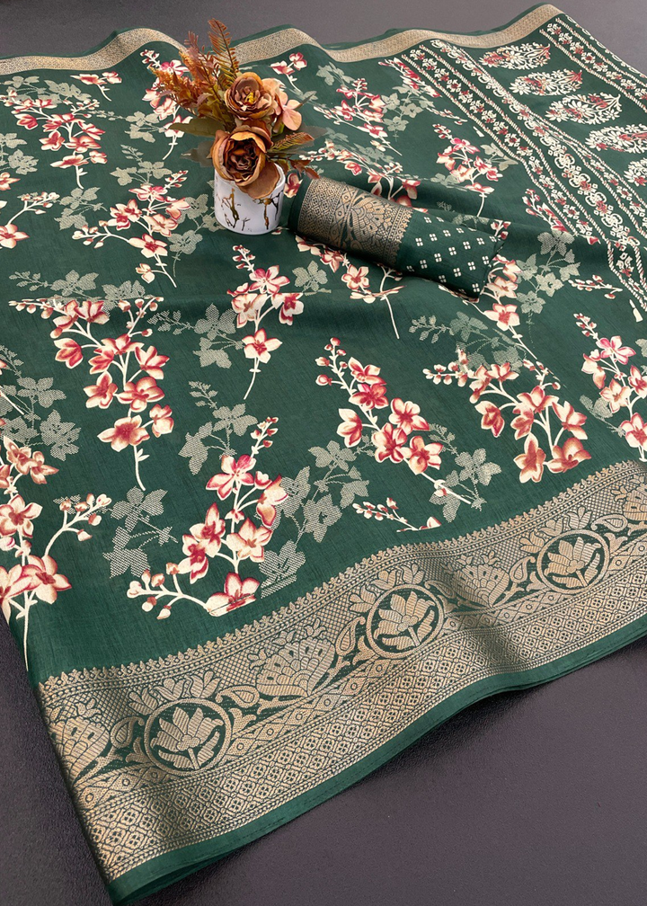 Designer Freehand Dola Silk Saree