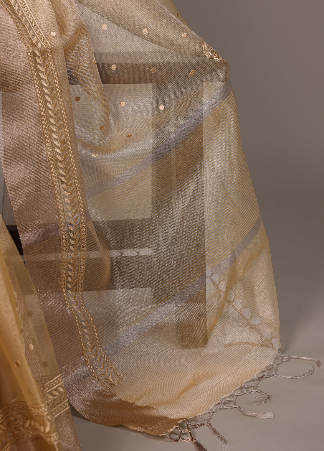 Lightweight Party Wear Shine Yellow Poly Shimmer Saree with Thread Embroidery